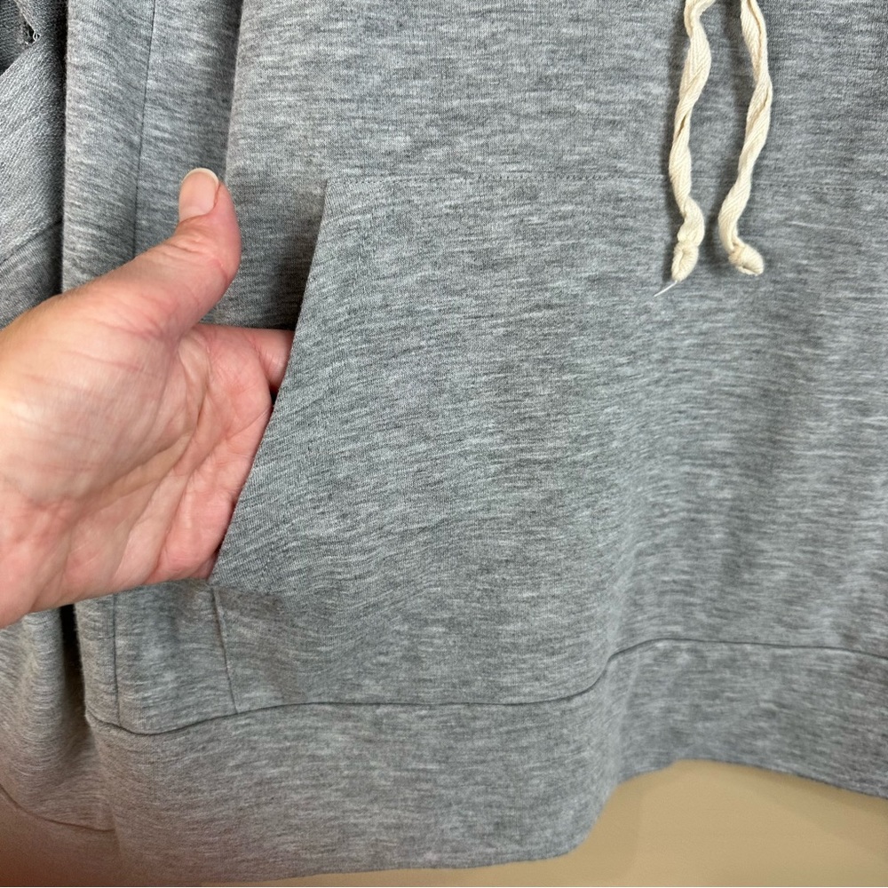 Forever 21 Gray Open Split Sleeve Lightweight Hoodie Medium Grunge Thrashed - Picture 4 of 8